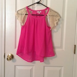 Bright pink crop top