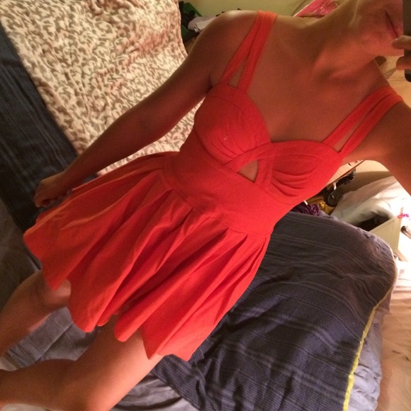 Material Girl summer Romper Orange color