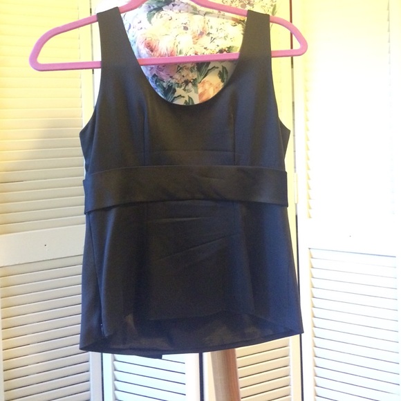 Black satin peplum'ish tank/blouse - Picture 4 of 4