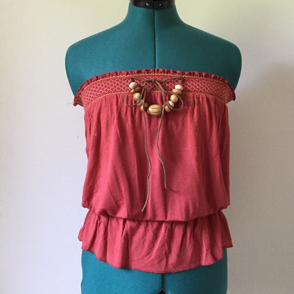 Boho ruffled tube top