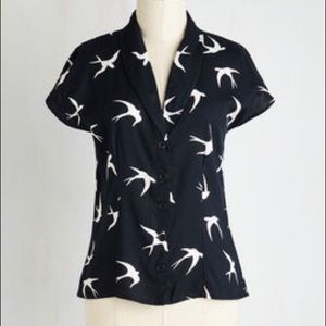 Emily and Fin NEW Notably Social Top bird print