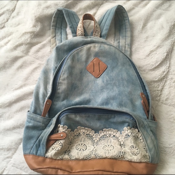 Denim and Lace Bookbag