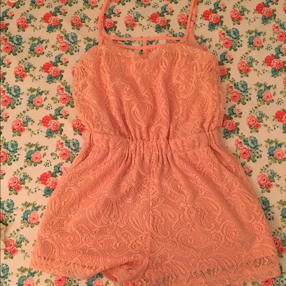 Cute Coral White Waisted Romper