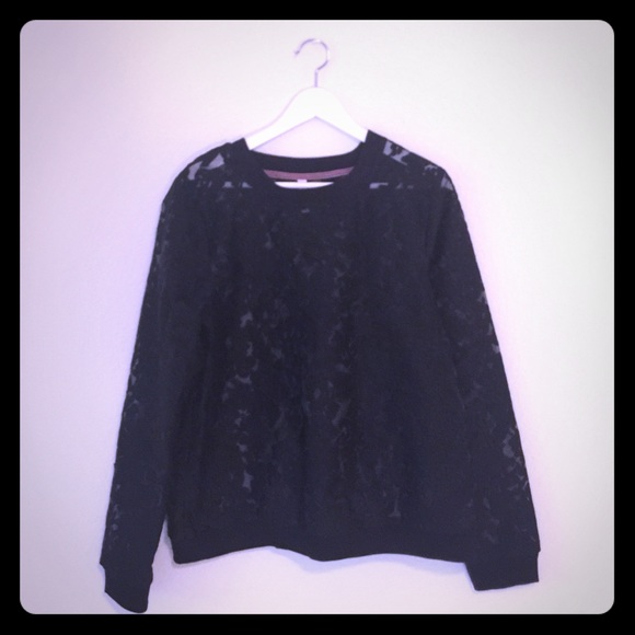 Crew Neck Lace Sweatshirt