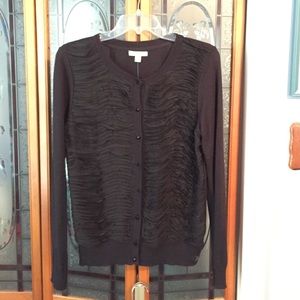 Black cardigan with textured front