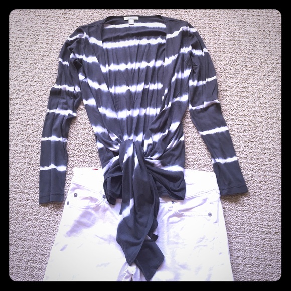 Boston Proper Tie Dye Waterfall Cardigan Top