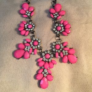Hot Pink/Crystal Necklace