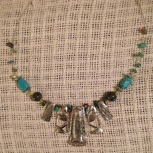 Turquoise and silver necklace