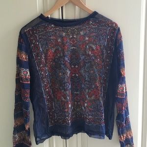 Blue patterned shirt