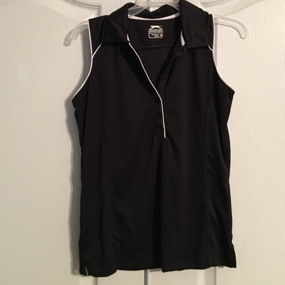 Slazenger black collared tank