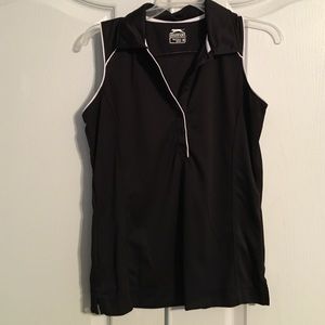 Slazenger black collared tank