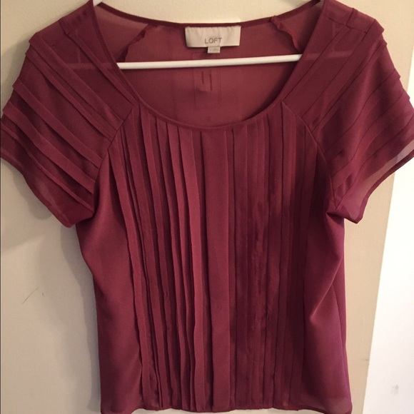 LOFT Tops - LOFT Burgundy Shirt Size Small