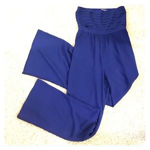 Chiffon Strapless Jumpsuit-shorts attached