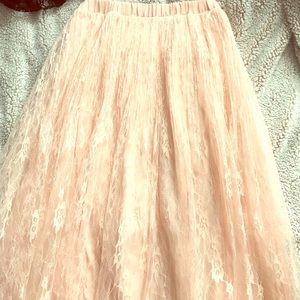 Pink lace skirt