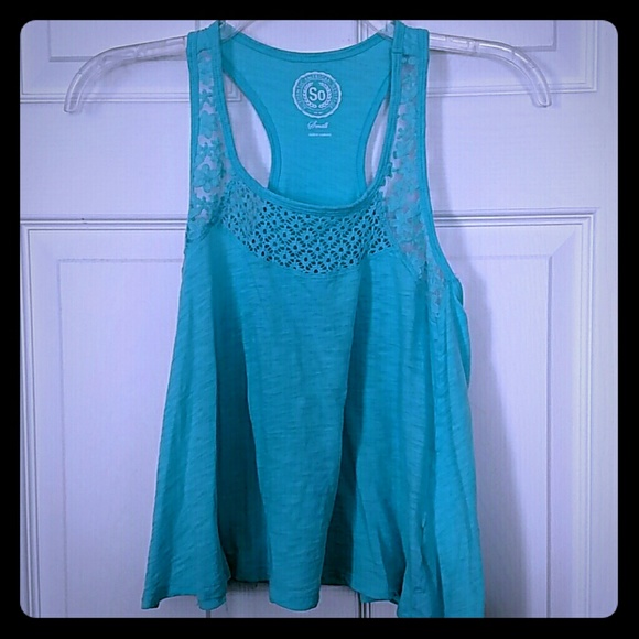 Teal Crochet Crop Top