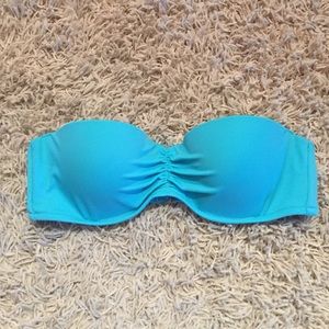 VICTORIAS SECRET aqua blue strapless bikini top