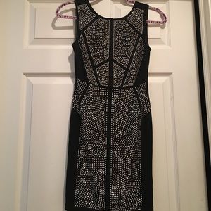Black tank dress with silver details on the front