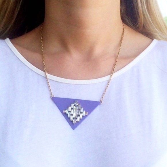 Purple Triangle Necklace - Picture 2 of 2