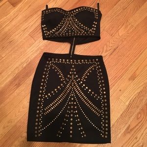 black two piece style dress