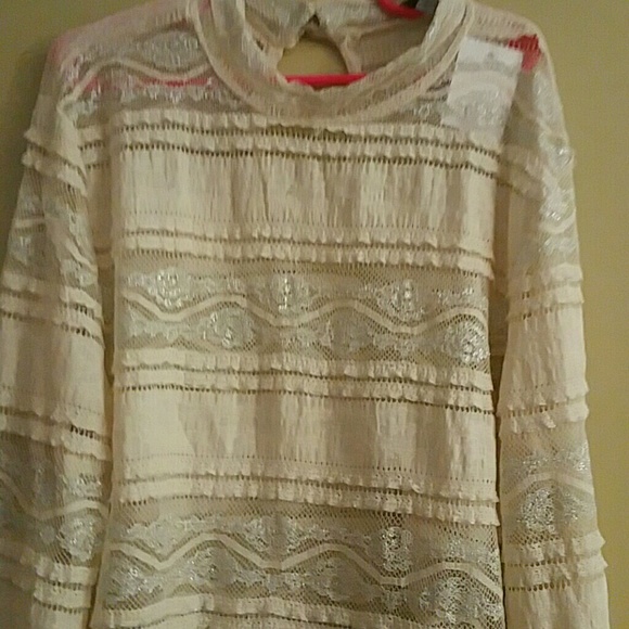 Tan shimmering shirt - Picture 3 of 4