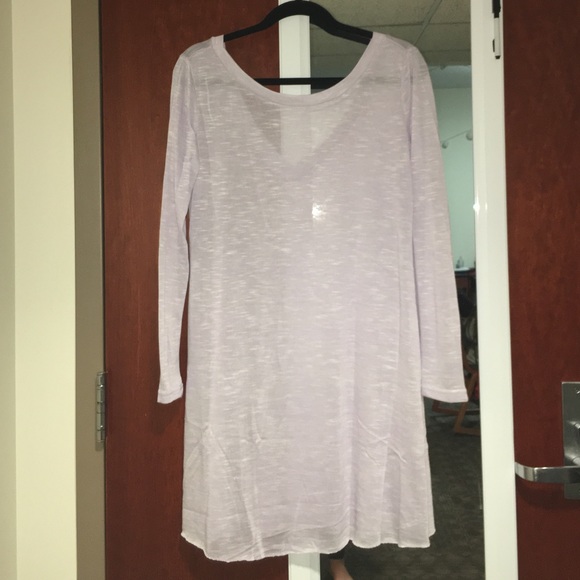Purple (lavender) long sleeve backless dress - Picture 4 of 4