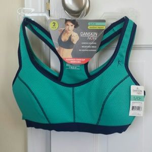 Lot 4 White Black Teal Blue Sports Bra small NWT