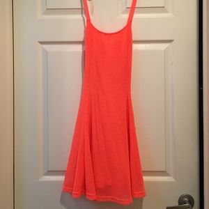 neon pink netted dress