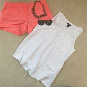 Gap white crochet tank top