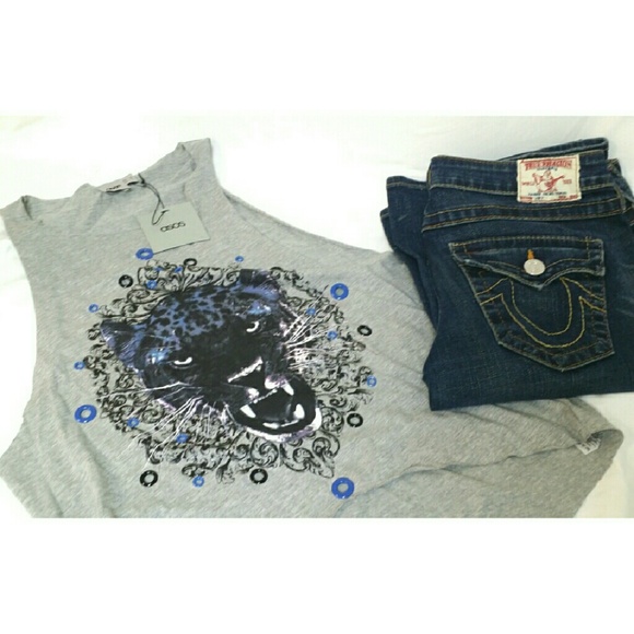 Asos Gray Leopard Tank - Picture 1 of 3