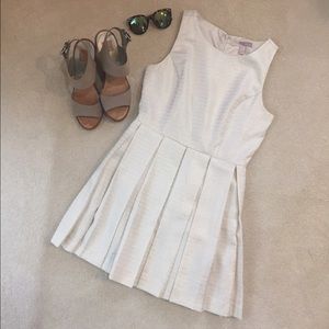 Gold and tan striped cocktail dress