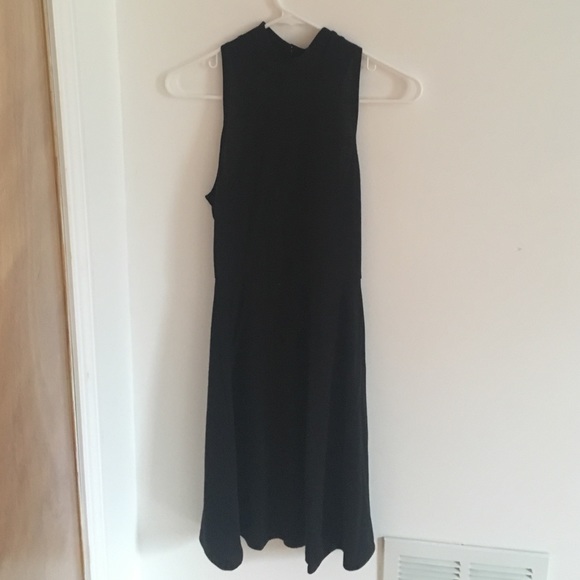 Black high neck dress