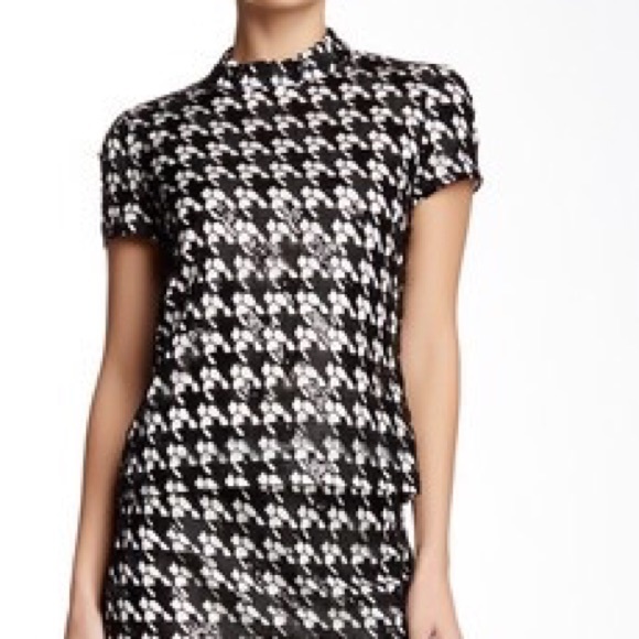 Rachel Zoe sequined fancy black and white top