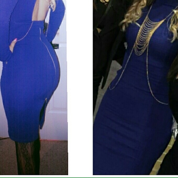 Blue backless dress - Picture 2 of 2