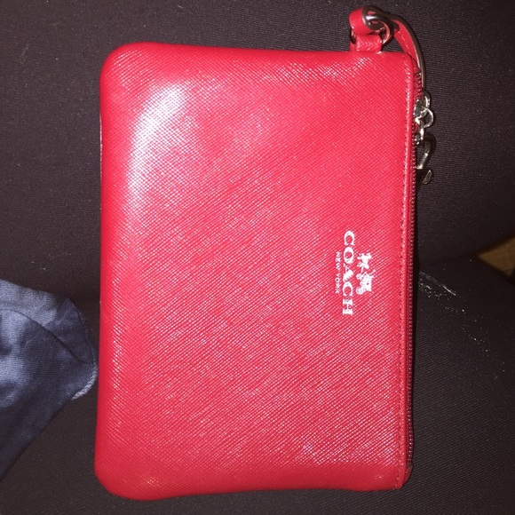 new coach red wallet