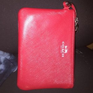 new coach red wallet