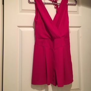 pink romper with tie back