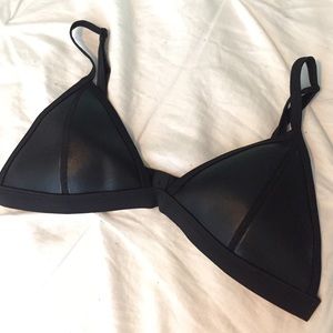 Faux black triangl swim top!!