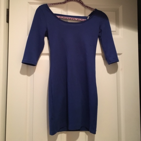 Royal blue tight cotton dress
