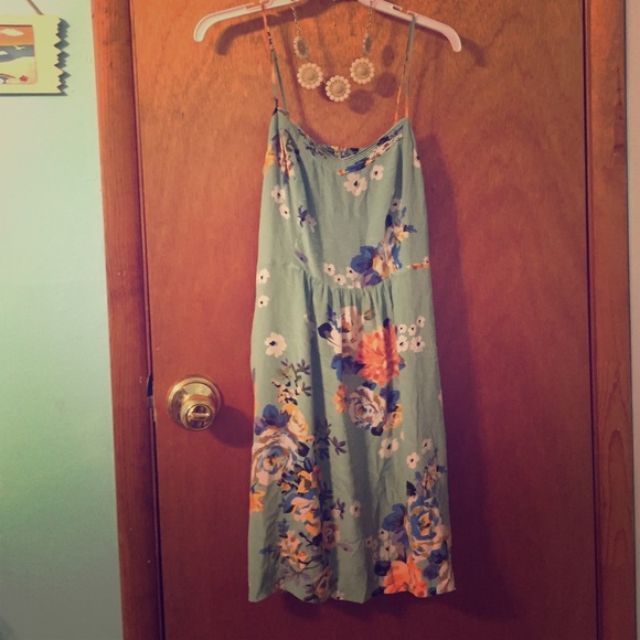 Mint floral sundresses