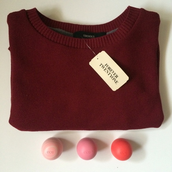 Forever 21 Cropped Maroon Sweater
