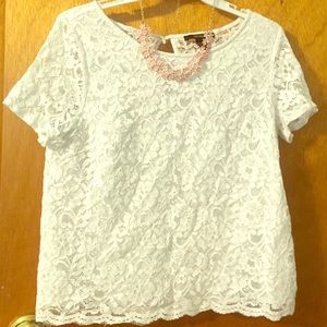White lace shirt