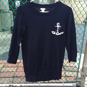 Jcrew blue sweater with anchor