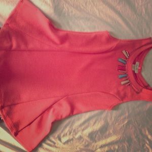 Coral peplum top