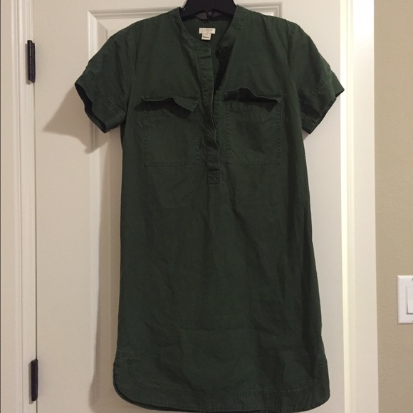 Army green J. Crew shift dress