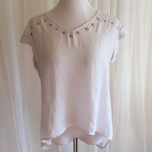 White sheer high low top