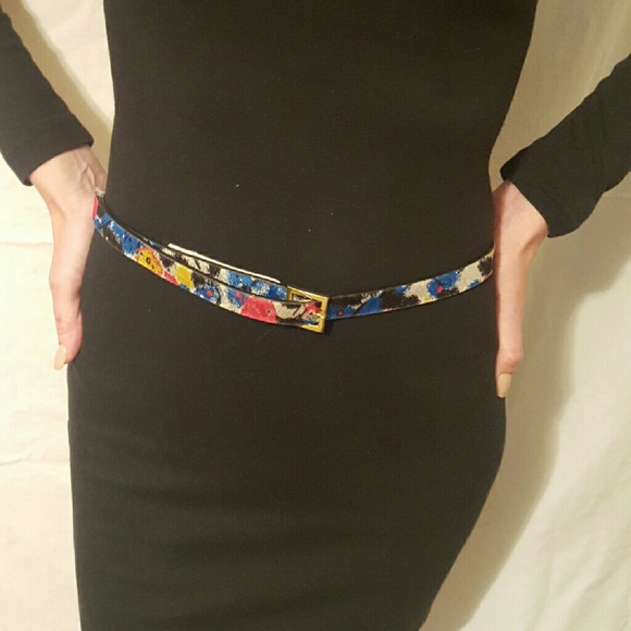 Black, Blue, Hot Pink, Yellow and White Belt