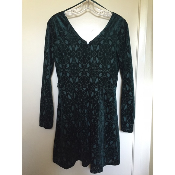 Green velvet dress