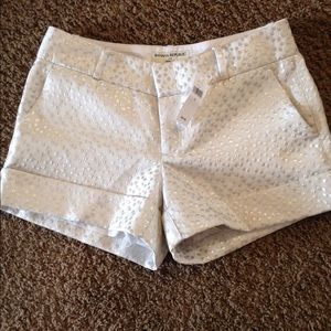 Banana Republic white polka dot shorts.
