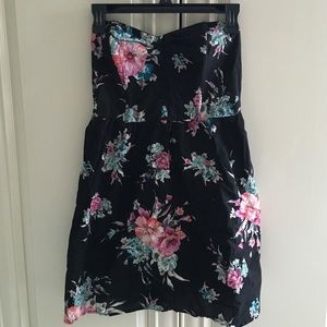 Strapless floral dress