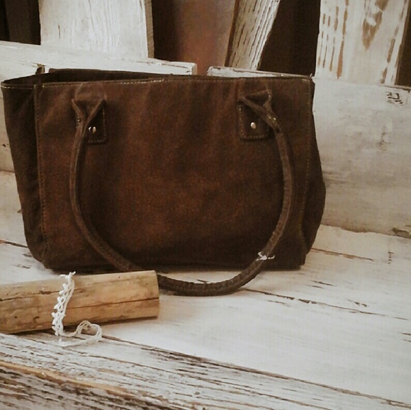 Brown suede Wilson's leather bag
